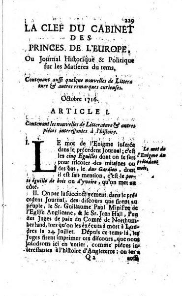 Journal historique sur les matières du tems contenant aussi quelques nouvelles de littérature et autres remarques curieuses