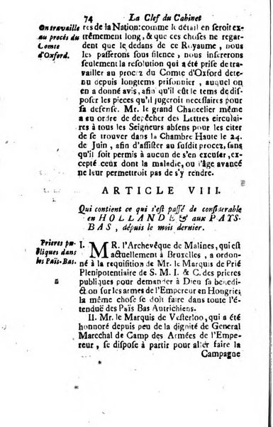 La clef du cabinet des princes de l'Europe ou recueil historique et politique sur les matières du tems