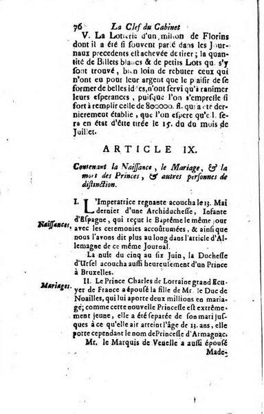 La clef du cabinet des princes de l'Europe ou recueil historique et politique sur les matières du tems