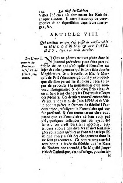 La clef du cabinet des princes de l'Europe ou recueil historique et politique sur les matières du tems