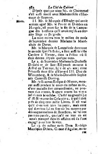 La clef du cabinet des princes de l'Europe ou recueil historique et politique sur les matières du tems