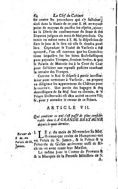 La clef du cabinet des princes de l'Europe ou recueil historique et politique sur les matières du tems