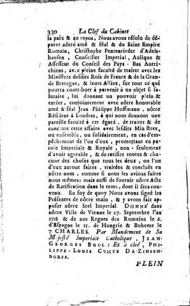 La clef du cabinet des princes de l'Europe ou recueil historique et politique sur les matières du tems