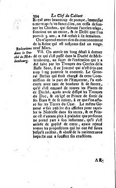 La clef du cabinet des princes de l'Europe ou recueil historique et politique sur les matières du tems