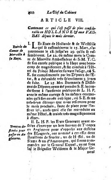 La clef du cabinet des princes de l'Europe ou recueil historique et politique sur les matières du tems