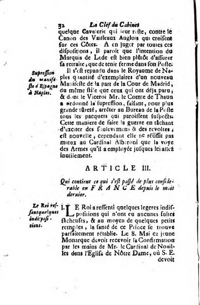 La clef du cabinet des princes de l'Europe ou recueil historique et politique sur les matières du tems