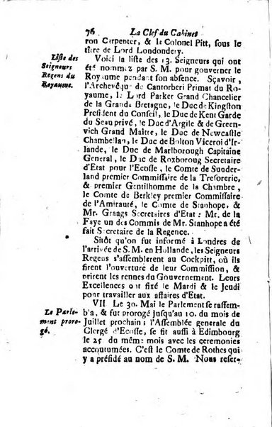 La clef du cabinet des princes de l'Europe ou recueil historique et politique sur les matières du tems