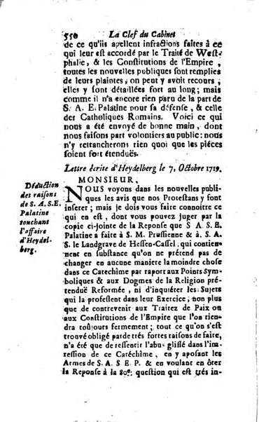 La clef du cabinet des princes de l'Europe ou recueil historique et politique sur les matières du tems