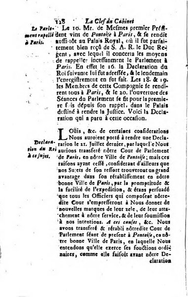 La clef du cabinet des princes de l'Europe ou recueil historique et politique sur les matières du tems