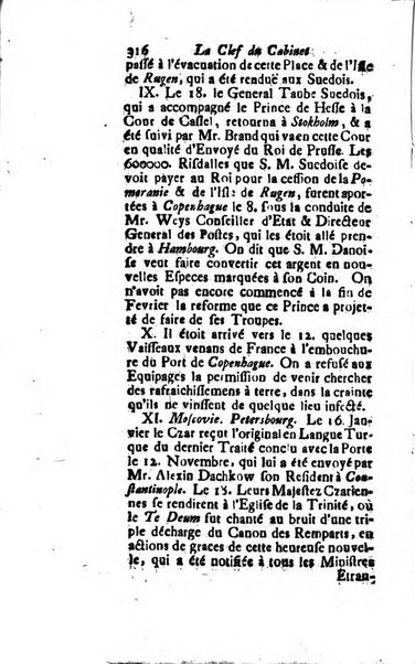 La clef du cabinet des princes de l'Europe ou recueil historique et politique sur les matières du tems