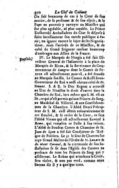 La clef du cabinet des princes de l'Europe ou recueil historique et politique sur les matières du tems