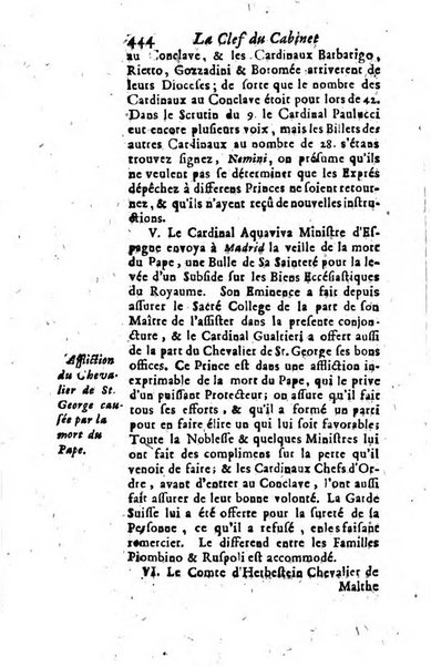 La clef du cabinet des princes de l'Europe ou recueil historique et politique sur les matières du tems