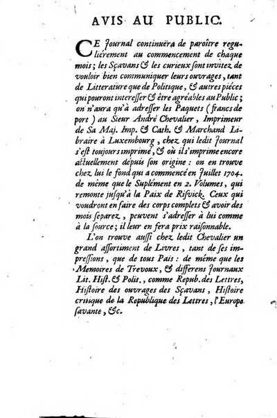 La clef du cabinet des princes de l'Europe ou recueil historique et politique sur les matières du tems