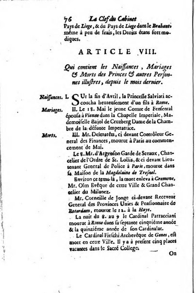 La clef du cabinet des princes de l'Europe ou recueil historique et politique sur les matières du tems