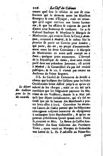 La clef du cabinet des princes de l'Europe ou recueil historique et politique sur les matières du tems