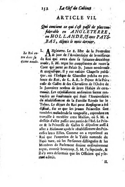 La clef du cabinet des princes de l'Europe ou recueil historique et politique sur les matières du tems