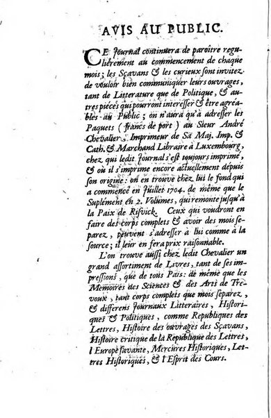 La clef du cabinet des princes de l'Europe ou recueil historique et politique sur les matières du tems