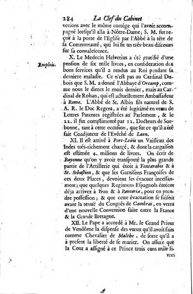 La clef du cabinet des princes de l'Europe ou recueil historique et politique sur les matières du tems