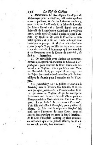 La clef du cabinet des princes de l'Europe ou recueil historique et politique sur les matières du tems