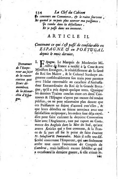 La clef du cabinet des princes de l'Europe ou recueil historique et politique sur les matières du tems