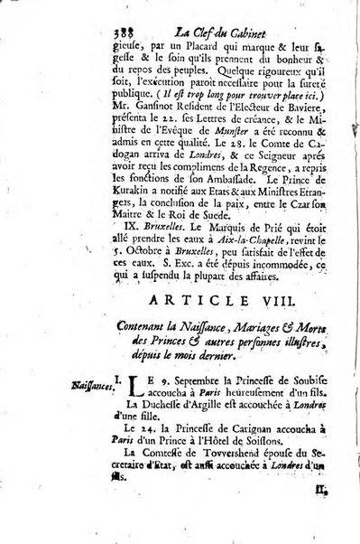 La clef du cabinet des princes de l'Europe ou recueil historique et politique sur les matières du tems