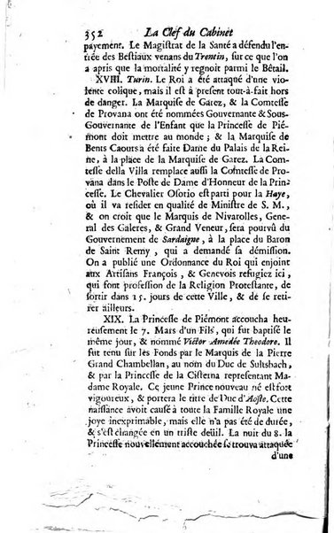 La clef du cabinet des princes de l'Europe ou recueil historique et politique sur les matières du tems