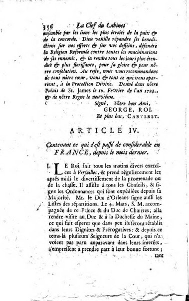 La clef du cabinet des princes de l'Europe ou recueil historique et politique sur les matières du tems