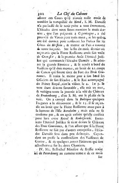 La clef du cabinet des princes de l'Europe ou recueil historique et politique sur les matières du tems