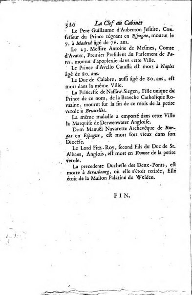 La clef du cabinet des princes de l'Europe ou recueil historique et politique sur les matières du tems