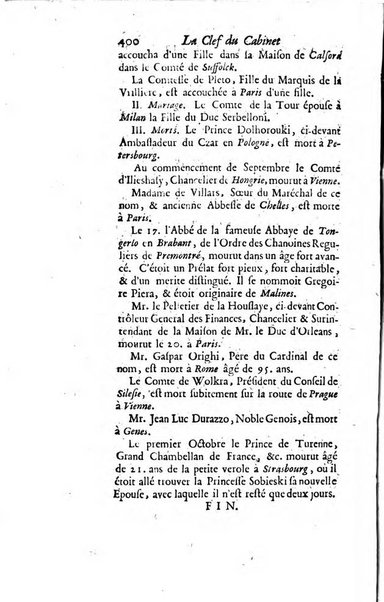 La clef du cabinet des princes de l'Europe ou recueil historique et politique sur les matières du tems