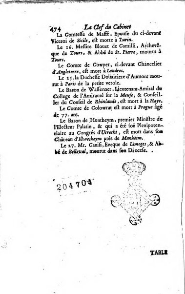 La clef du cabinet des princes de l'Europe ou recueil historique et politique sur les matières du tems