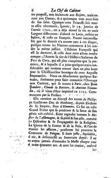 La clef du cabinet des princes de l'Europe ou recueil historique et politique sur les matières du tems