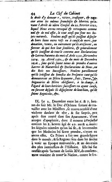 La clef du cabinet des princes de l'Europe ou recueil historique et politique sur les matières du tems