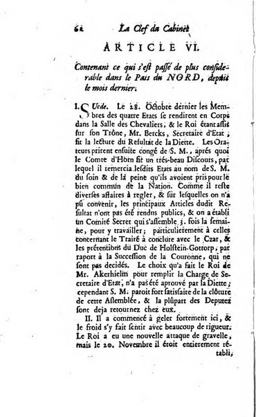 La clef du cabinet des princes de l'Europe ou recueil historique et politique sur les matières du tems