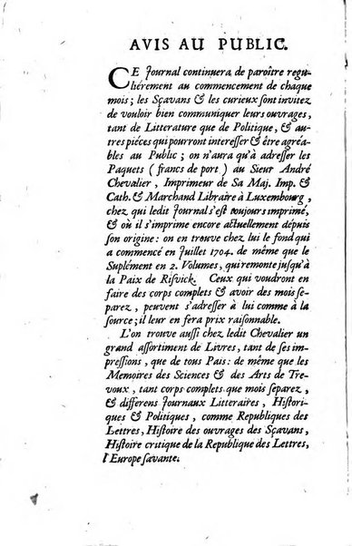 La clef du cabinet des princes de l'Europe ou recueil historique et politique sur les matières du tems