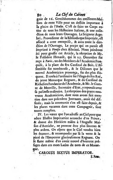 La clef du cabinet des princes de l'Europe ou recueil historique et politique sur les matières du tems