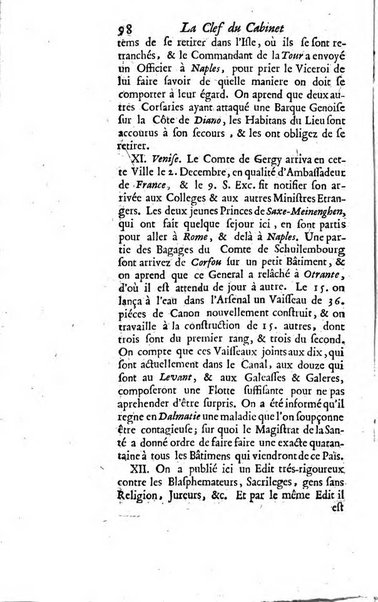 La clef du cabinet des princes de l'Europe ou recueil historique et politique sur les matières du tems