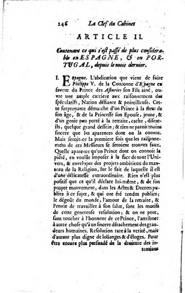 La clef du cabinet des princes de l'Europe ou recueil historique et politique sur les matières du tems