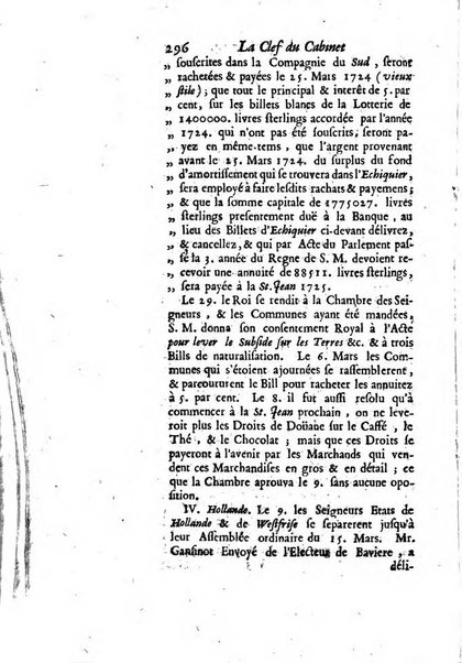 La clef du cabinet des princes de l'Europe ou recueil historique et politique sur les matières du tems