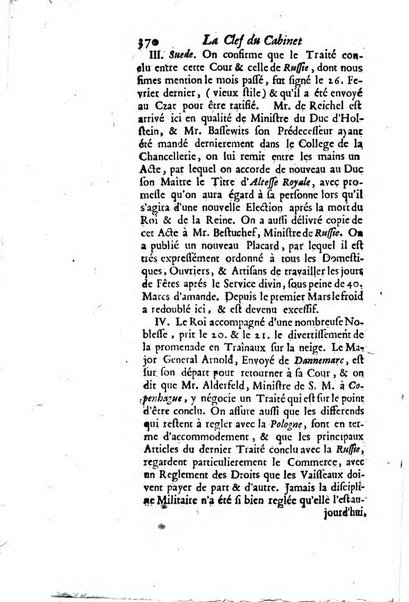 La clef du cabinet des princes de l'Europe ou recueil historique et politique sur les matières du tems