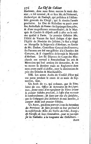 La clef du cabinet des princes de l'Europe ou recueil historique et politique sur les matières du tems