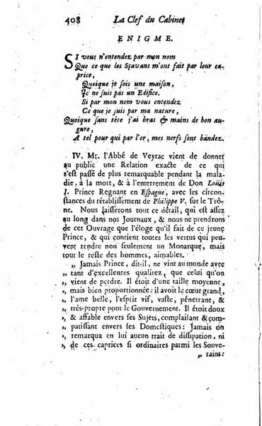 La clef du cabinet des princes de l'Europe ou recueil historique et politique sur les matières du tems