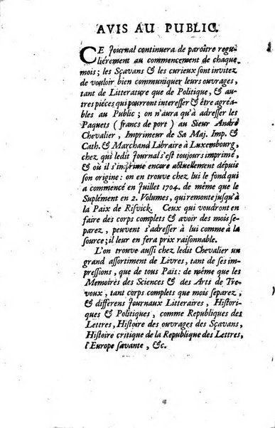 La clef du cabinet des princes de l'Europe ou recueil historique et politique sur les matières du tems