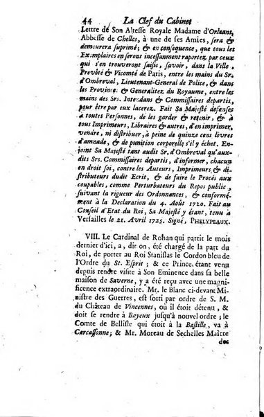 La clef du cabinet des princes de l'Europe ou recueil historique et politique sur les matières du tems