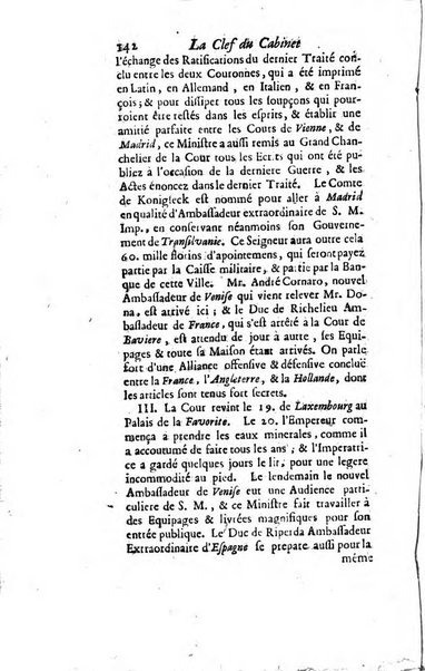 La clef du cabinet des princes de l'Europe ou recueil historique et politique sur les matières du tems