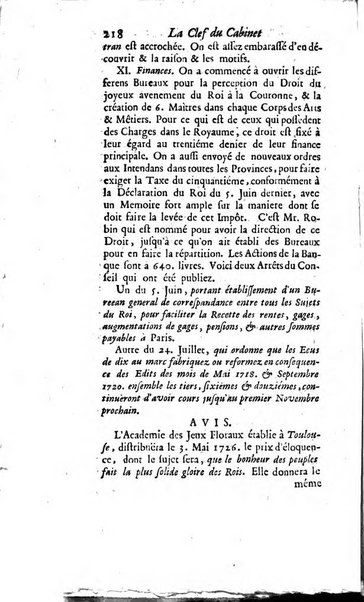 La clef du cabinet des princes de l'Europe ou recueil historique et politique sur les matières du tems