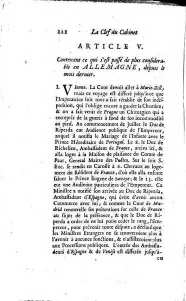 La clef du cabinet des princes de l'Europe ou recueil historique et politique sur les matières du tems