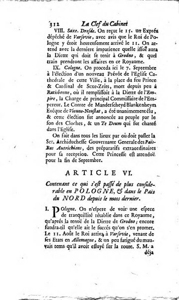 La clef du cabinet des princes de l'Europe ou recueil historique et politique sur les matières du tems