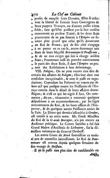 La clef du cabinet des princes de l'Europe ou recueil historique et politique sur les matières du tems