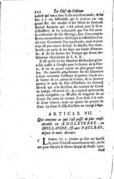 La clef du cabinet des princes de l'Europe ou recueil historique et politique sur les matières du tems